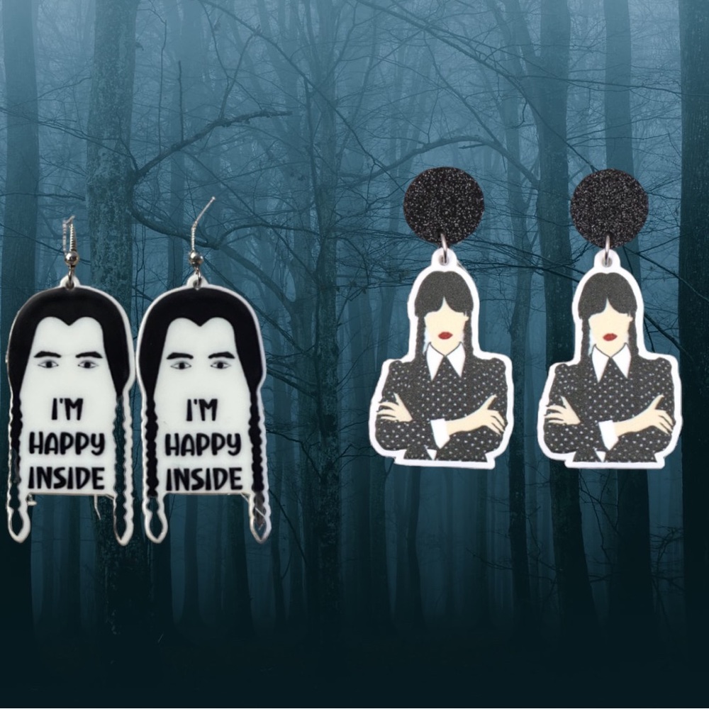New bundle Wednesday Adams Family Halloween earrings